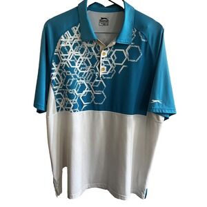 Slazenger Polo Shirt Mens XL Golf Performance Stretch‎ Lightweight Hexagon